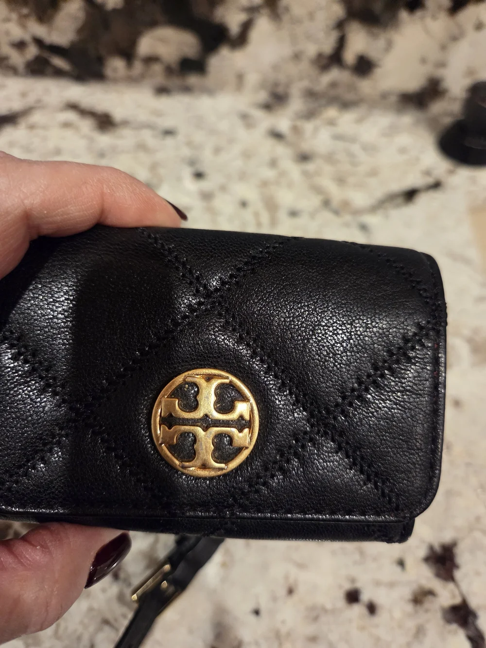 Tory Burch Black Leather Crossbody and Wallet Set